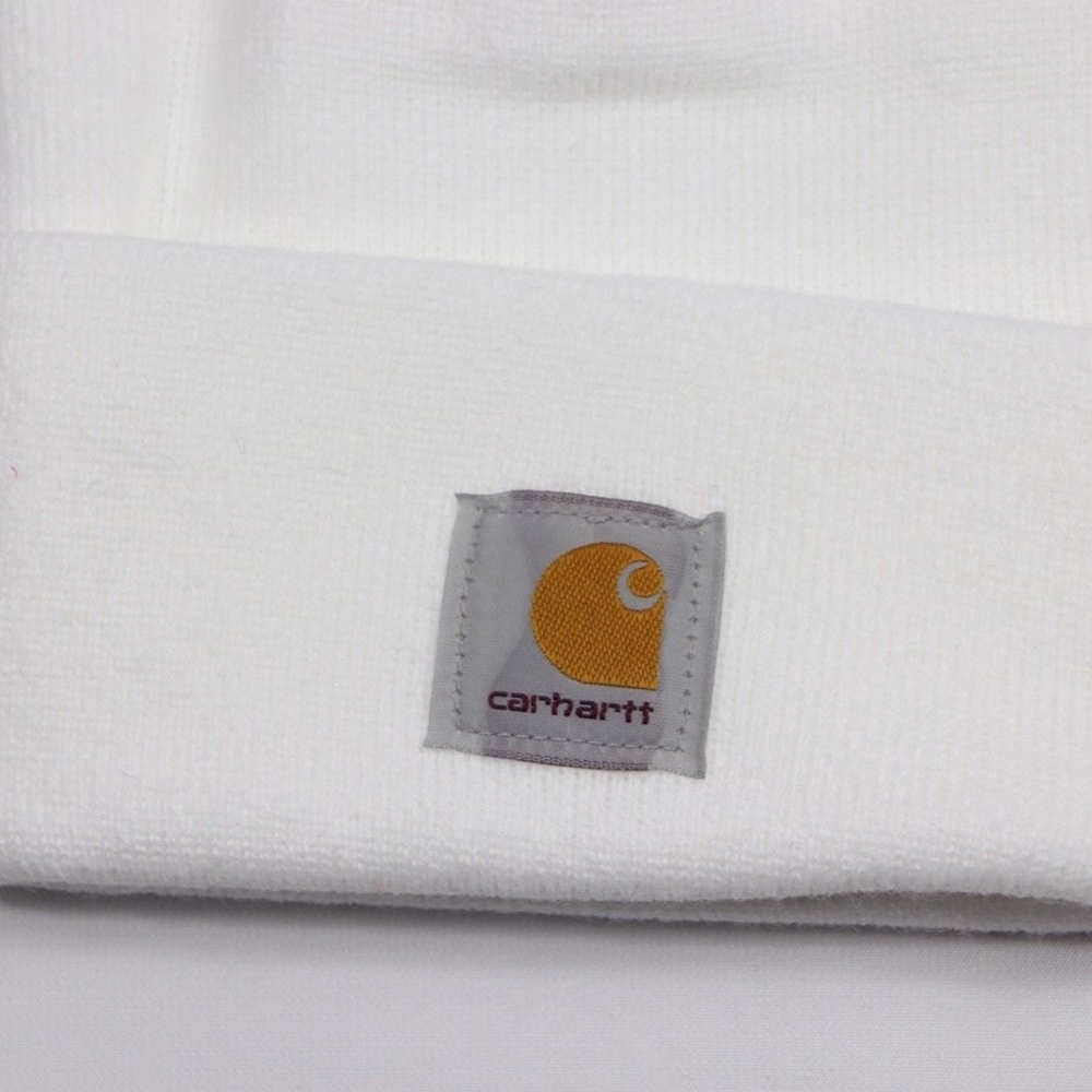 New Carhartt Spell Out Winter Beanie Hat White - Picture 3 of 3